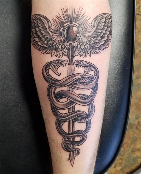 caduceus of hermes tattoo